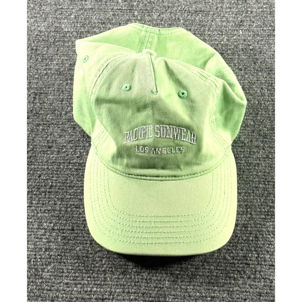 PacSun Pacific Sunwear Los Angeles‎ Lime Green Baseball Cap Dad Hat Adjustable
